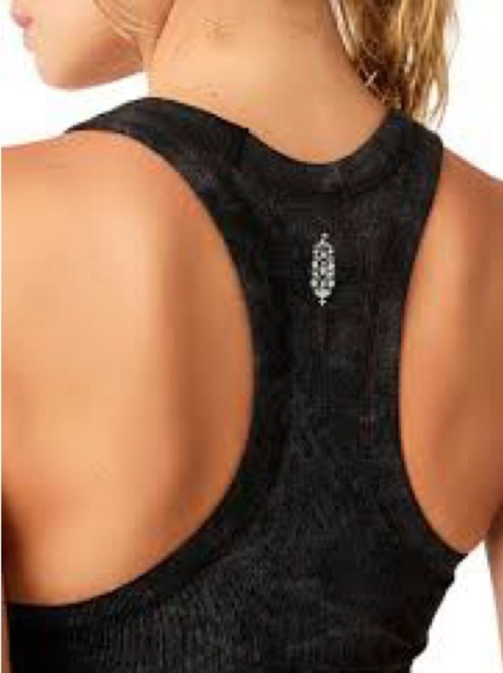 FP Movement by Free People free throw crop Black Ribbed Racerback Tank